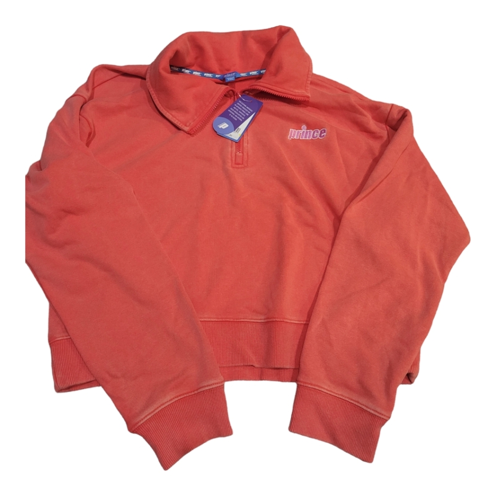 Prince Pickleball Women's French Terry 1/4 Zip Pullover‎ Sweatshirt - Red XXL